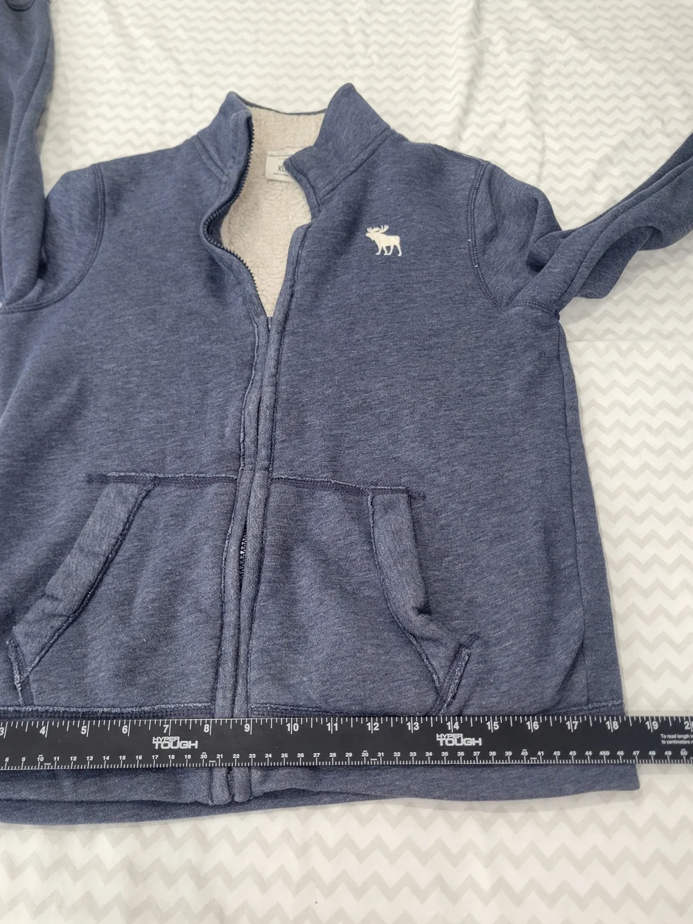 Abercrombie kids Navy Full-Zip Sherpa-Lined Jacket Size XL